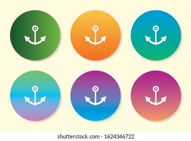 Anchor six color gradient icon.