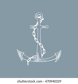 Anchor sketch. Hand drawn vector illustration.