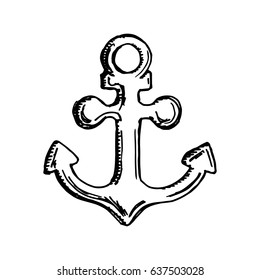 Anchor Sketch Vector Illustration Stock Vector (Royalty Free) 637503028 ...