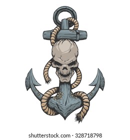 Anchor and skull