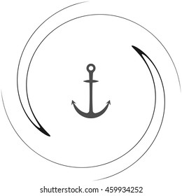 Anchor solid body symbol - stock vector icon illustration