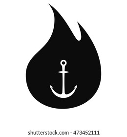 Anchor solid body symbol - stock vector icon illustration