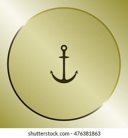 Anchor solid body symbol - stock vector icon illustration