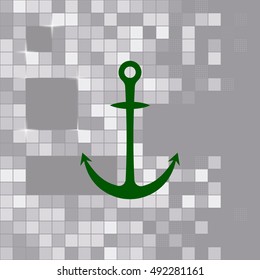 Anchor solid body symbol - stock vector icon illustration