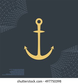 Anchor solid body symbol - stock vector icon illustration