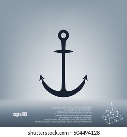 Anchor solid body symbol - stock vector icon illustration