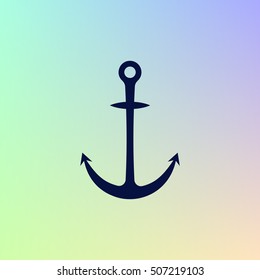 Anchor solid body symbol - stock vector icon illustration