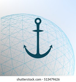 Anchor solid body symbol - stock vector icon illustration