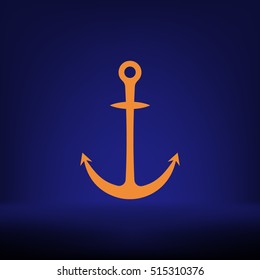 Anchor solid body symbol - stock vector icon illustration