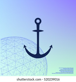 Anchor solid body symbol - stock vector icon illustration