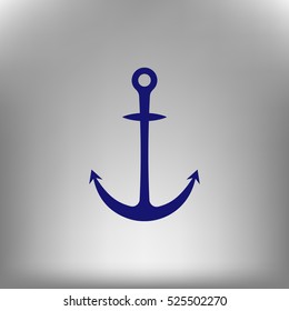 Anchor solid body symbol - stock vector icon illustration