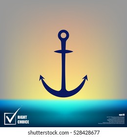 Anchor solid body symbol - stock vector icon illustration