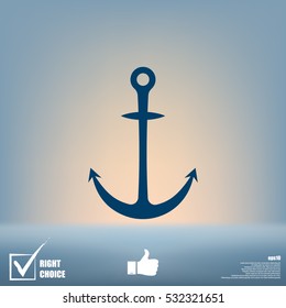 Anchor solid body symbol - stock vector icon illustration