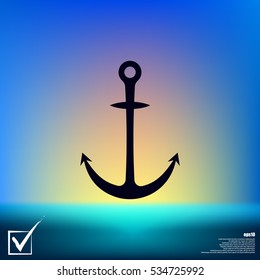 Anchor solid body symbol - stock vector icon illustration