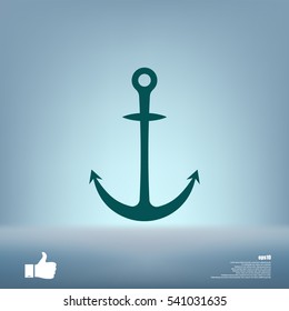 Anchor solid body symbol - stock vector icon illustration