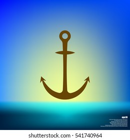 Anchor solid body symbol - stock vector icon illustration