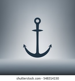 Anchor solid body symbol - stock vector icon illustration