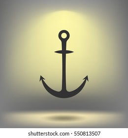 Anchor solid body symbol - stock vector icon illustration