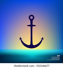 Anchor solid body symbol - stock vector icon illustration