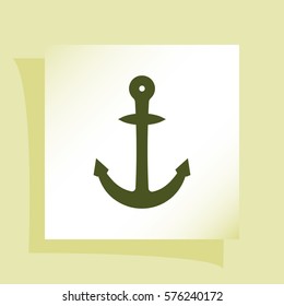 Anchor solid body symbol - stock vector icon illustration