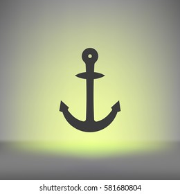 Anchor solid body symbol - stock vector icon illustration