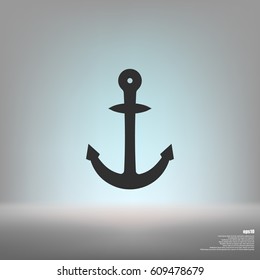 Anchor solid body symbol - stock vector icon illustration