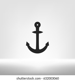 Anchor solid body symbol - stock vector icon illustration