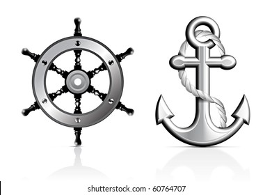 Anchor and Steering Wheel