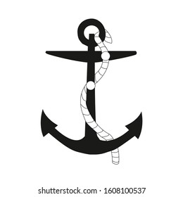 Anchor stencil vector isolated on a white