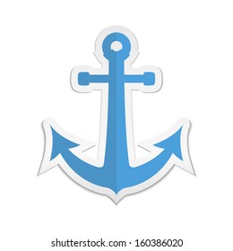 Anchor sticker icon, vector eps10 illustration