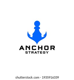 Anchor Strategy Logo Design Vector