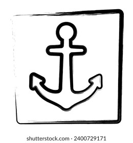 anchor strokes in the frame, Vector illustrations.