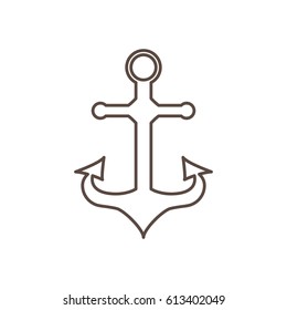 Anchor in the style of the outline. Vector illustration.