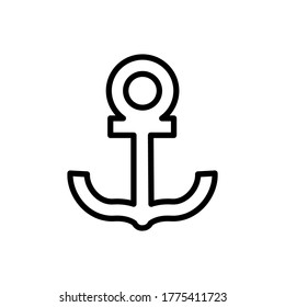 Anker, Sommersymbol. Einfache Linie, Umrisslinien, Vektorelemente von Ferien-Symbolen für i und ux, Website oder mobile Anwendung