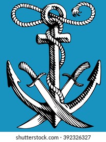 Anchor and sword. Isolated. Vector illustration      