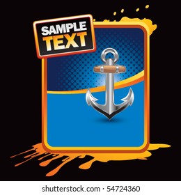 anchor symbol blue halftone grungy ad