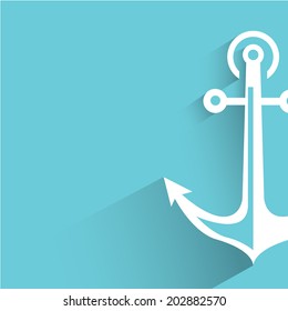 anchor symbol, blue shadow and flat theme