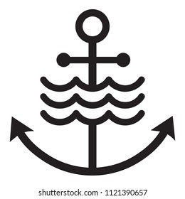 Anchor symbol icon. Simple illustration of anchor symbol vector icon for web design isolated on white background