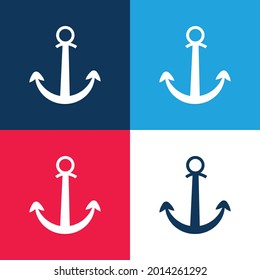 Ankersymbol für Schnittstellenblau und Rot, vier Farben minimaler Symbolsatz