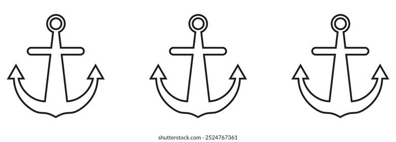 Diseño de logotipo de símbolo de ancla. Ancla de barco o icono plano del ancla del barco para los App y los Sitios web. Icono simple, plano, negro de la silueta del ancla