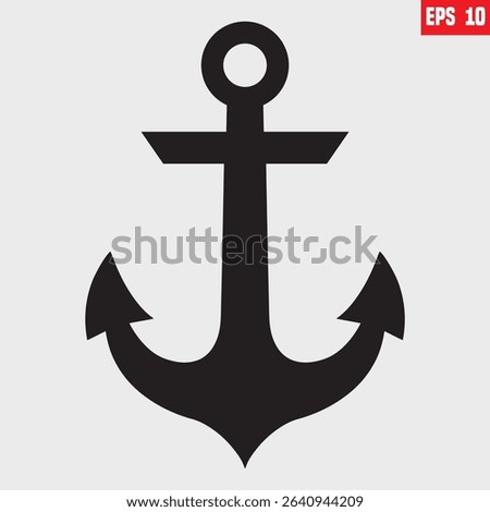 Anchor symbol logo design. Ship anchor or boat anchor flat icon for apps and websites. Nautical signs.  Simple, flat, black anchor silhouette icon Vector Illustration. Vector Graphic. EPS 10