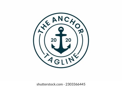 anchor symbol logo design vector template