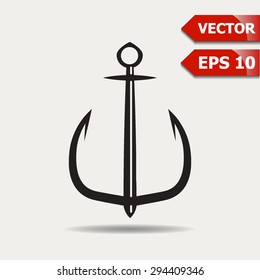 Anchor symbol on gray background