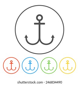 Anchor symbol set icon. Vector EPS 10