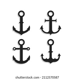 Anchor symbol silhouette vector template