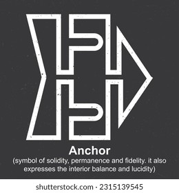 Anchor (symbol of solidity, permanence and fidelity. it also expresses the interior balance) - Berber Symbol, Amazigh Symbol, North African Amazigh Berber Symbols Meaning, Vector