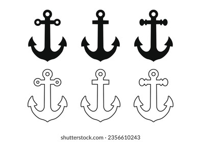 Anchor symbol vector illustration, anchor logo icon, nautical symbol
