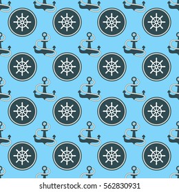 Anchor symbol vector seamless pattern.