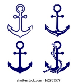 anchor symbols set vector  illustration