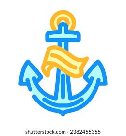 anchor tattoo art vintage color icon vector. anchor tattoo art vintage sign. isolated symbol illustration